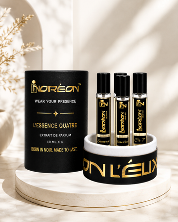 Noiréon L’Essence Quatre Extrait de Parfum Gift Set for Men & Women – 10ML x 4 | Sauvage, Evoke Gold, Marquis & CR7 | Premium Long-Lasting Fragrance Collection